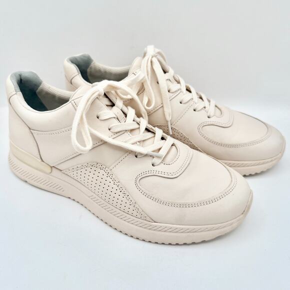 Everlane Cream Leather Court Sneakers Men 9.5 Women 11.5 Low Top Casual Shoes - Picture 3 of 14